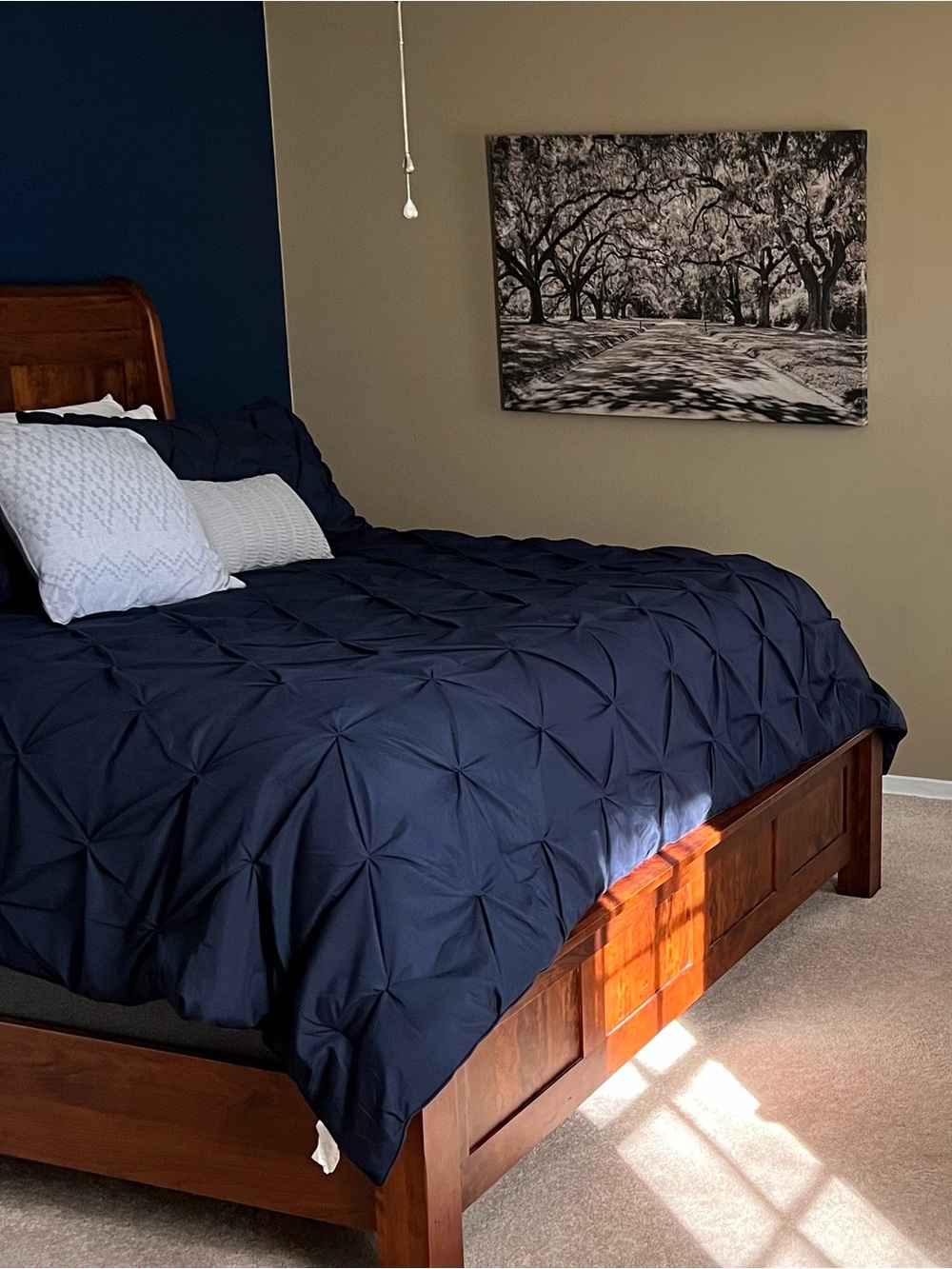 Navy Pintuck Comforter - Elegant Navy Bedding